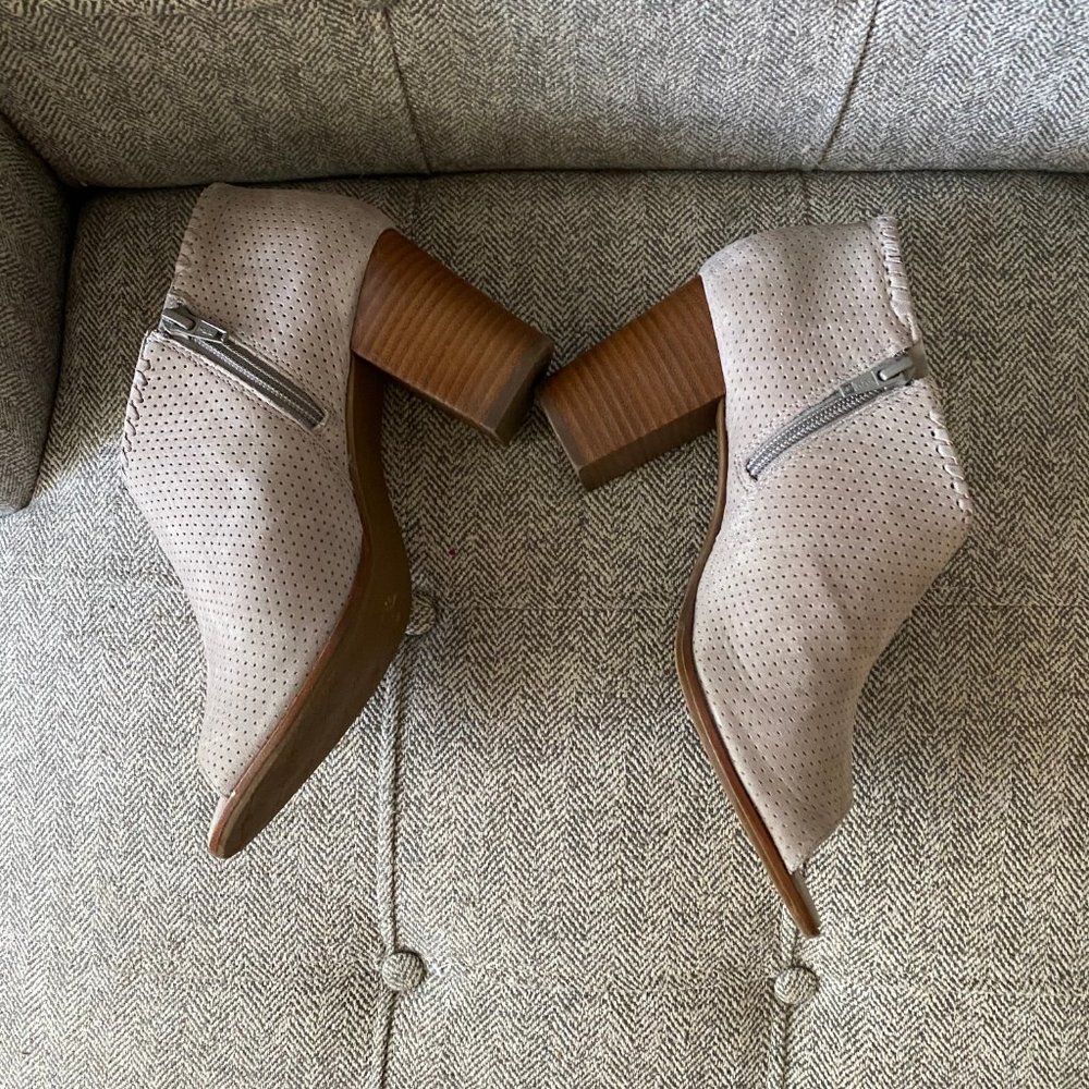 Jack Rodgers • Maya Peep Toe Bootie • Tan Suede - Picture 9 of 10